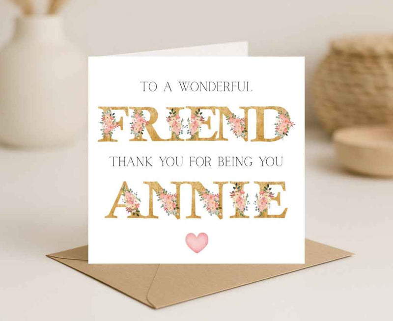 Personalised Thank You Friend Card