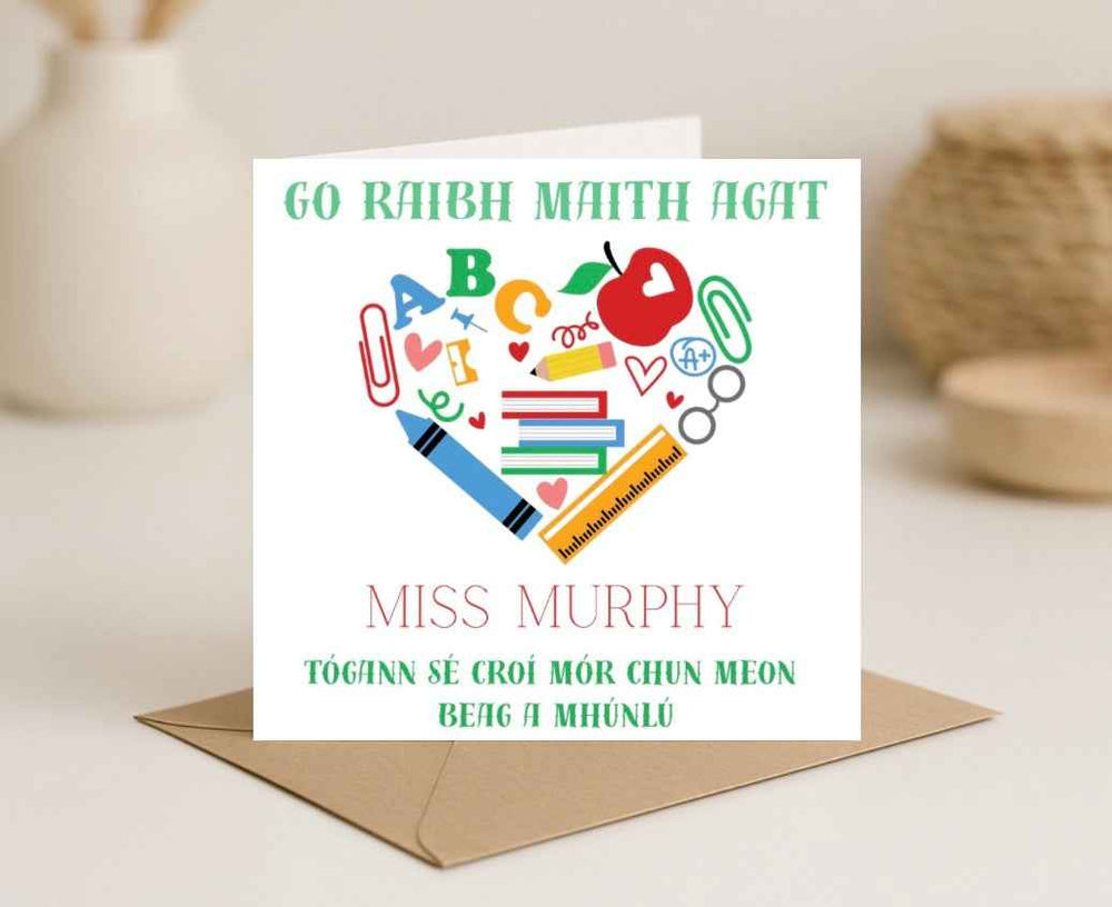Irish Thank You Teacher Card
