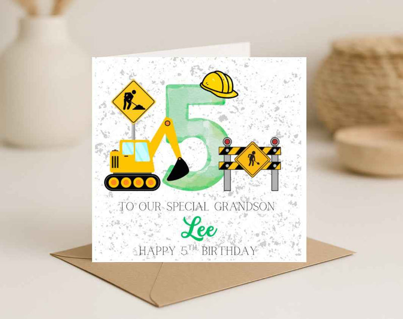 Builder Theme Birthday Card