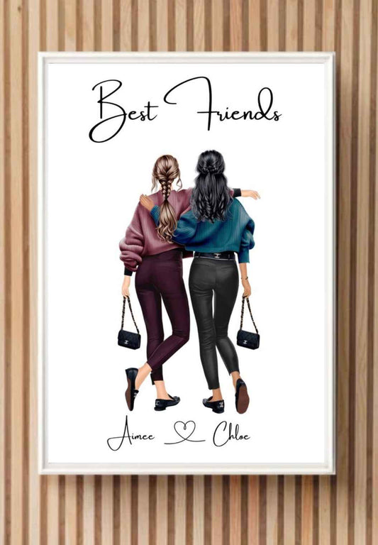 Best Friends Personalised Framed Print