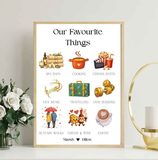 Personalised Our Favourite Things Framed Print