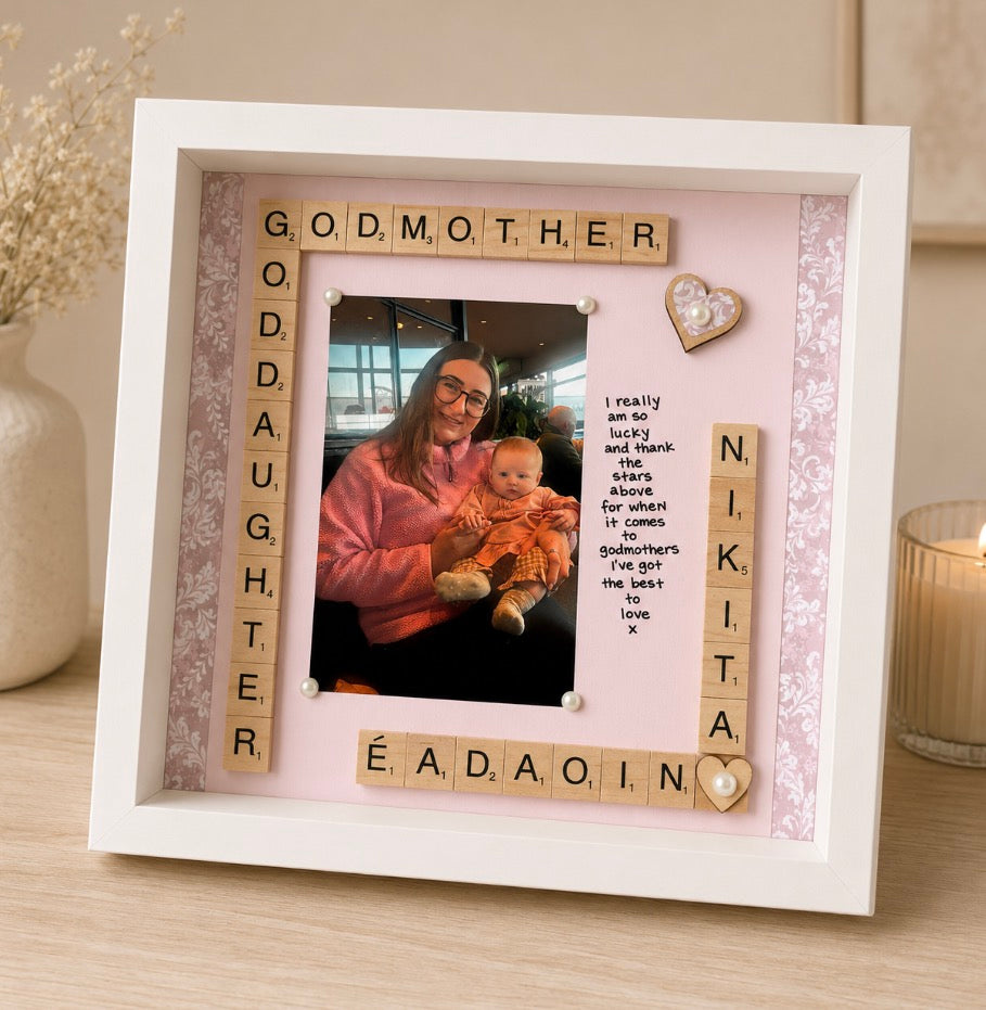 Godmother/Godfather Frame-With Photograph & Short Poem Picture Perfect Scrabble