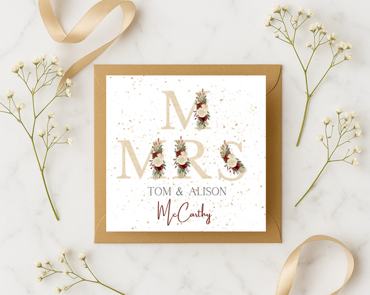 Mr & Mrs Wedding Card - Picture Perfect Scrabble