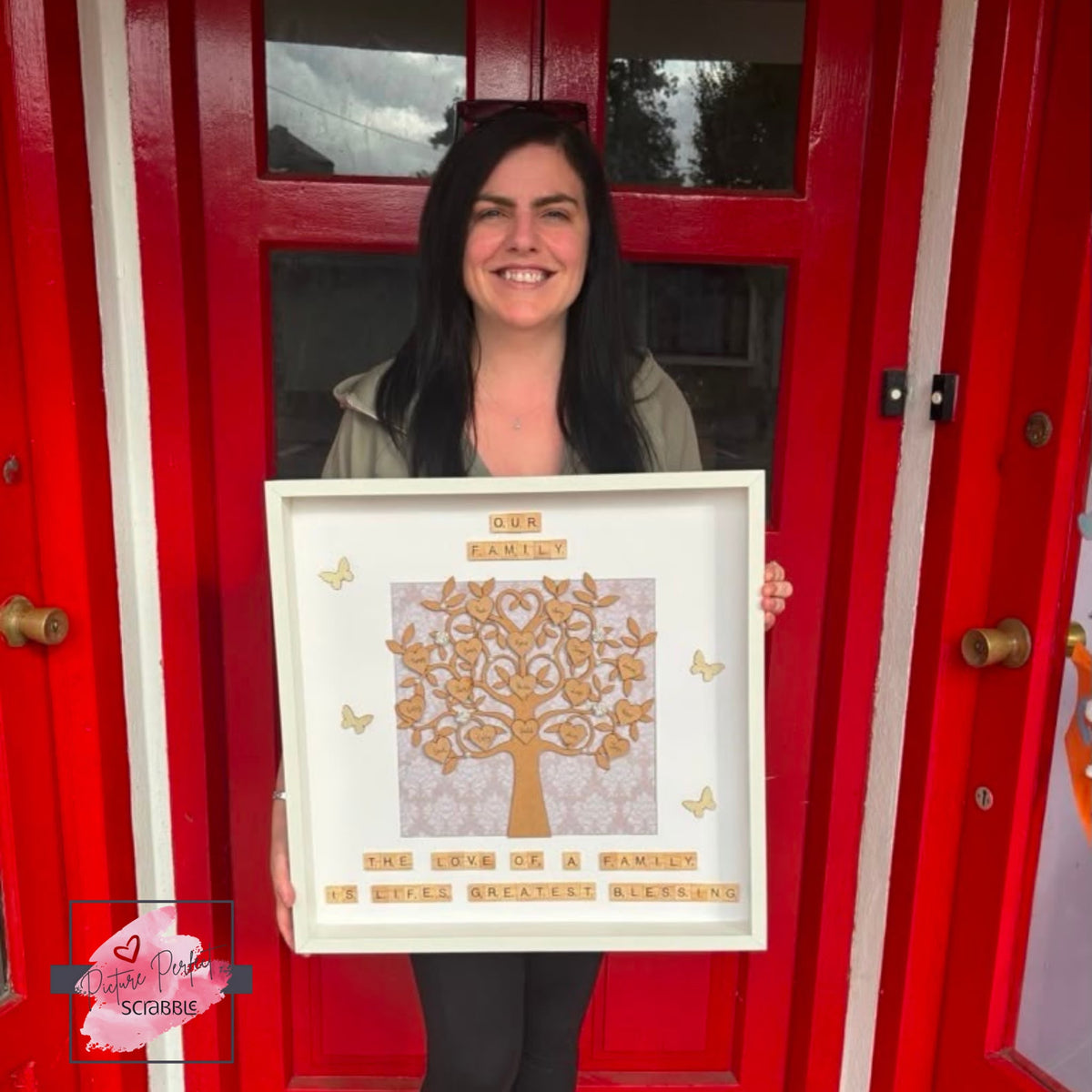 Large Family Tree Frame Picture Perfect Scrabble