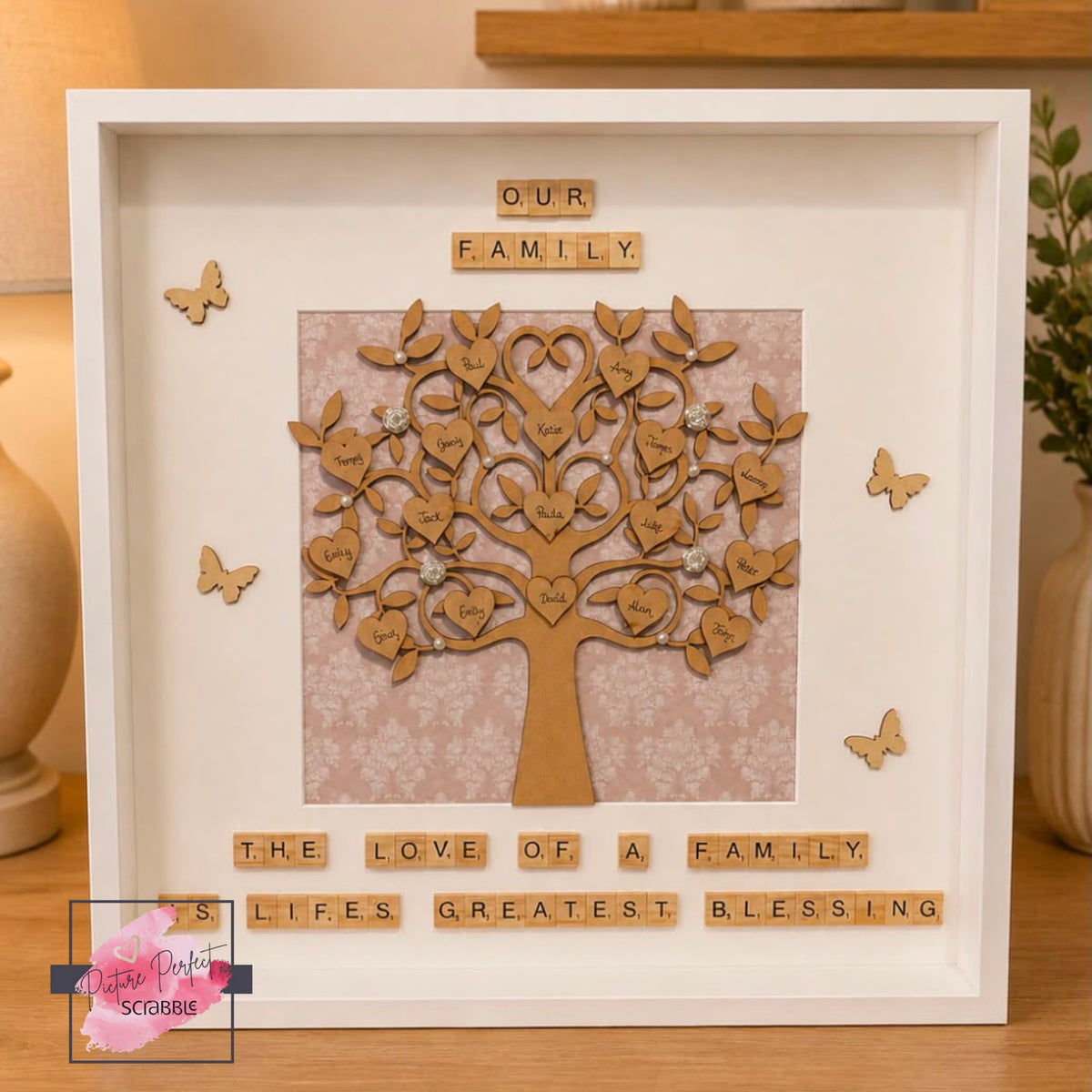 Large Family Tree Frame Picture Perfect Scrabble