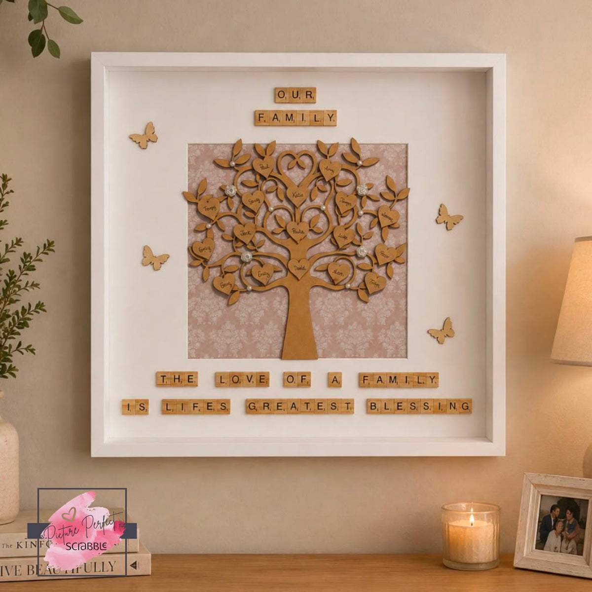 Large Family Tree Frame Picture Perfect Scrabble