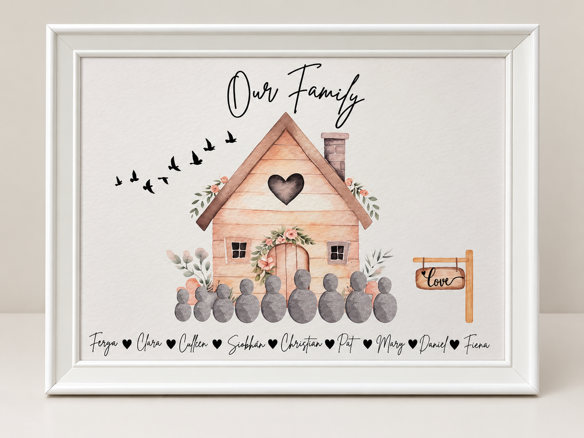 Family Pebble Framed Print Picture Perfect Scrabble