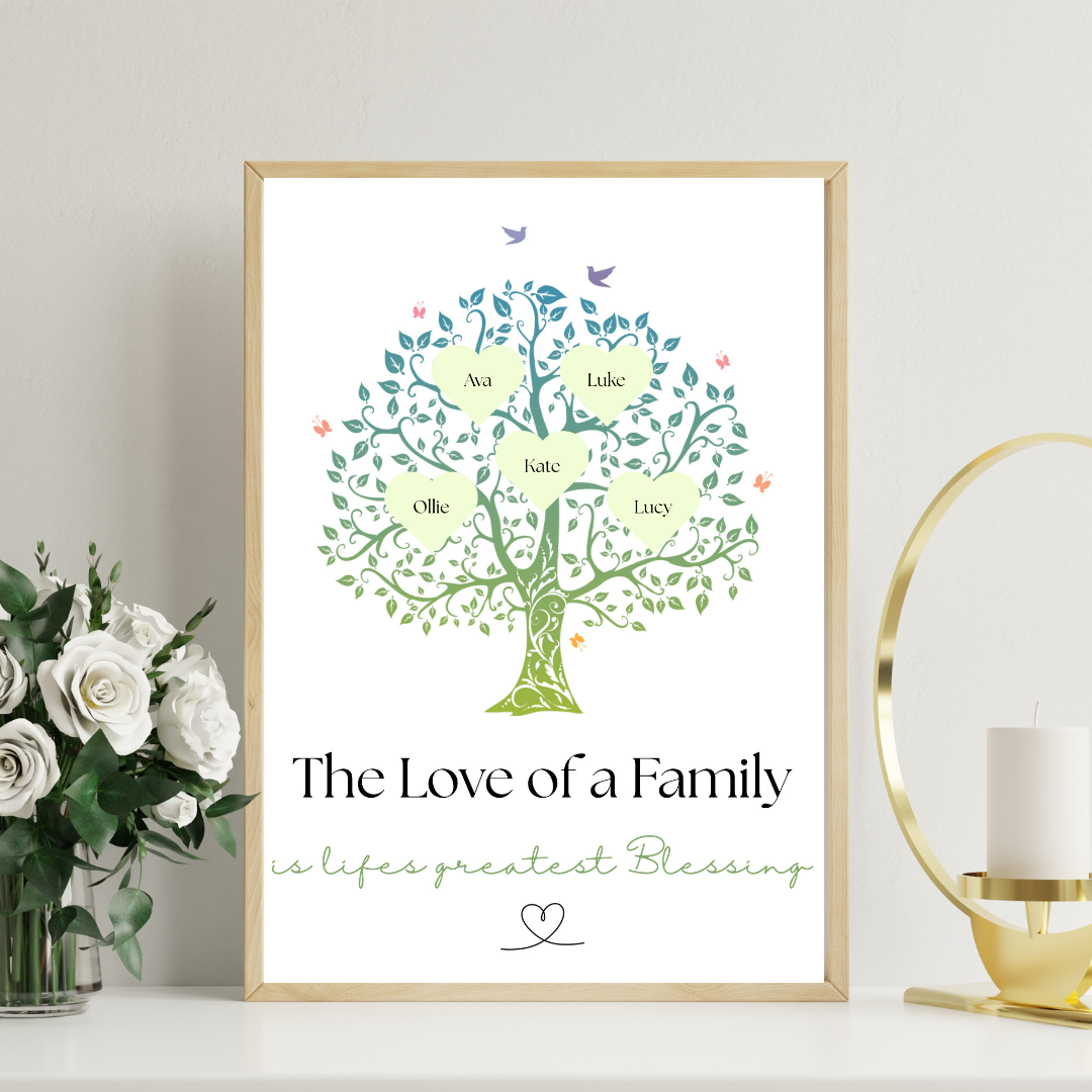 Family Tree Framed Print - Picture Perfect Scrabble