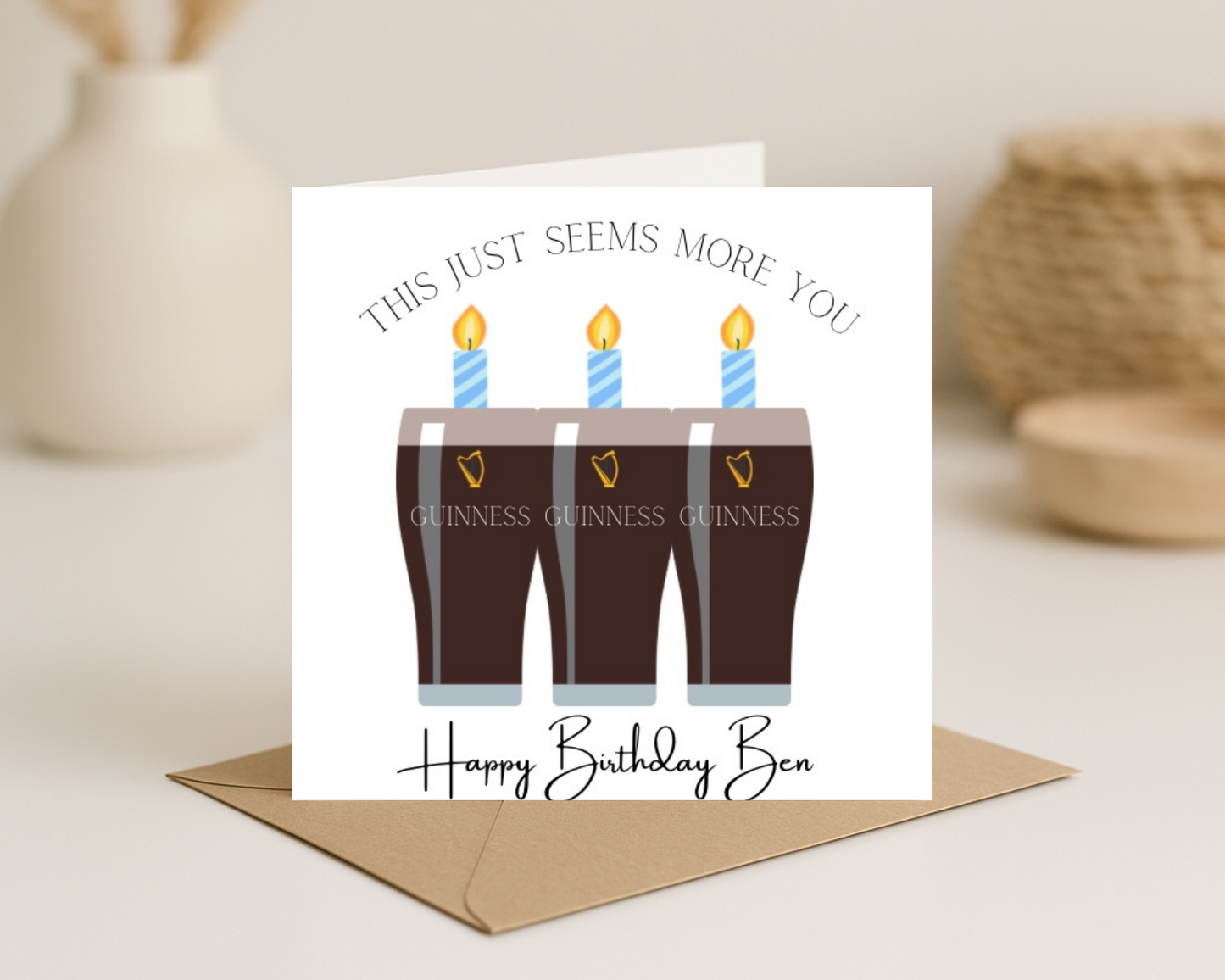 Guinness Birthday Card - Picture Perfect Scrabble
