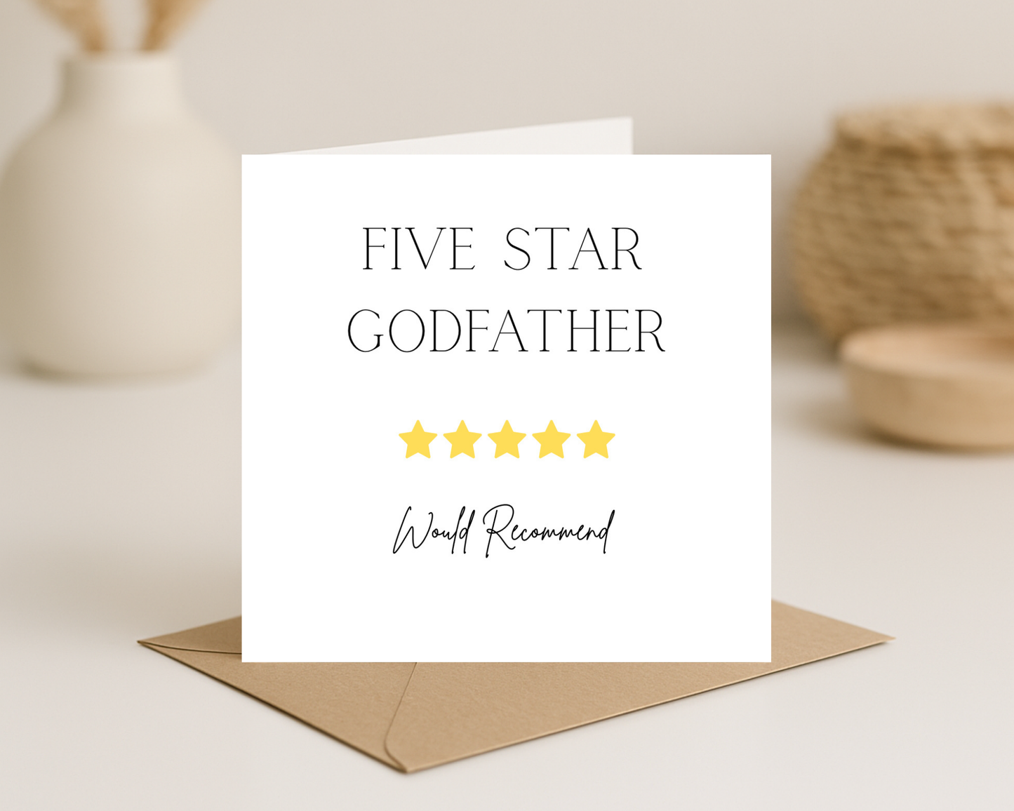 Five Star Card-Godmother/Godfather/Any title - Picture Perfect Scrabble