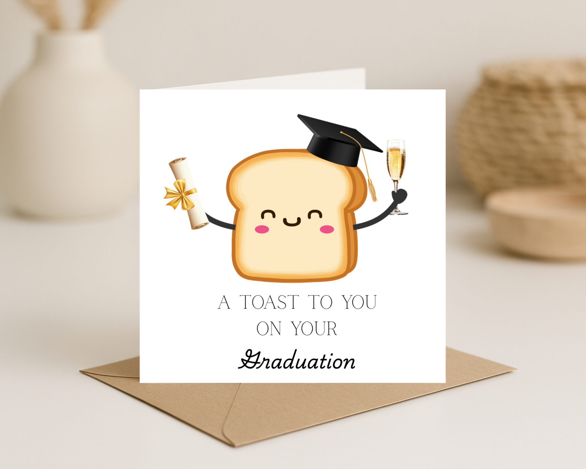 Graduation Toast Card - Picture Perfect Scrabble
