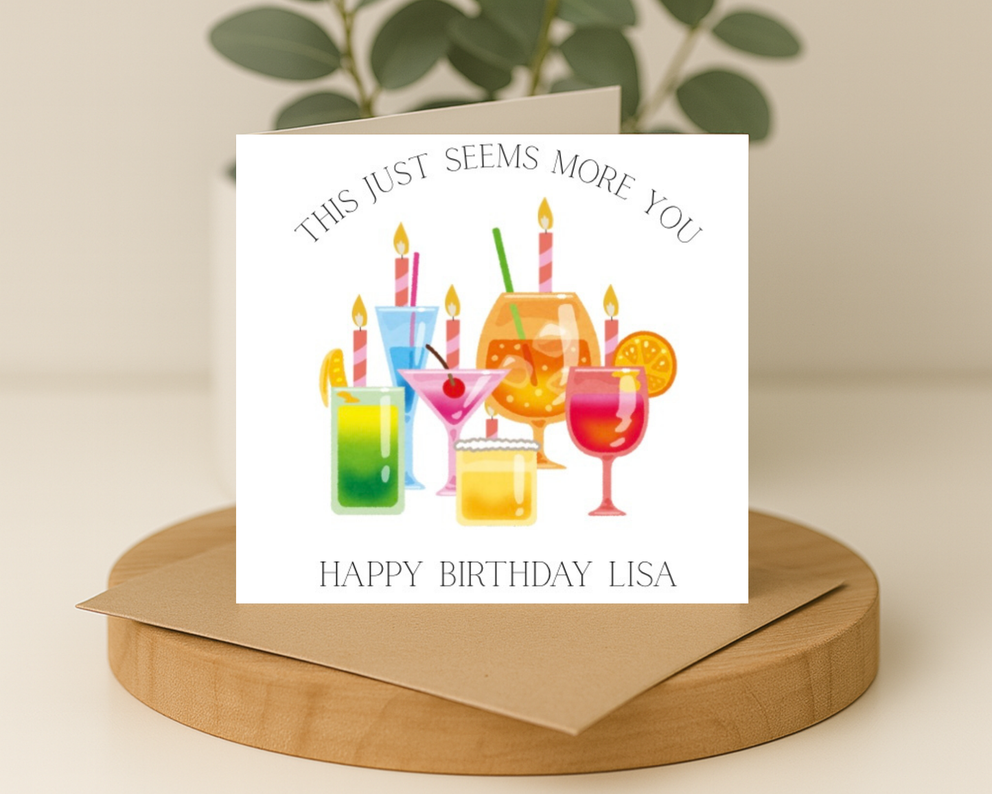 Birthday Cocktail Card - Picture Perfect Scrabble