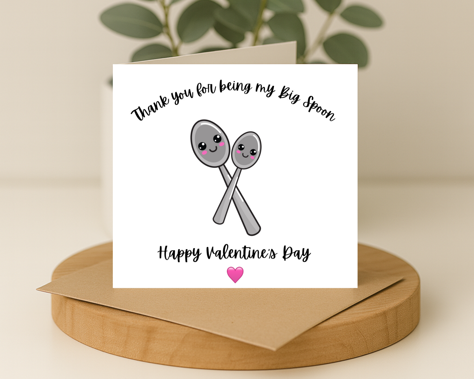Spooning Valentines Day Card - Picture Perfect Scrabble